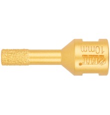 Коронка кольцевая для УШМ, М14, по керамограниту, камню и кафелю алмазная, вакуумное спекание 10х60 мм FIT HQ