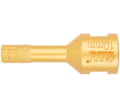 Коронка кольцевая для УШМ, М14, по керамограниту, камню и кафелю алмазная, вакуумное спекание 10х60 мм FIT HQ