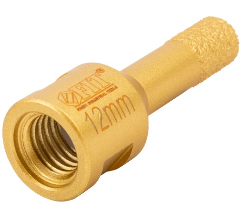 Коронка кольцевая для УШМ, М14, по керамограниту, камню и кафелю алмазная, вакуумное спекание 12х60 мм FIT HQ Коронка кольцевая для УШМ, М14, по керамограниту, камню и кафелю алмазная, вакуумное спекание 12х60 мм FIT HQ