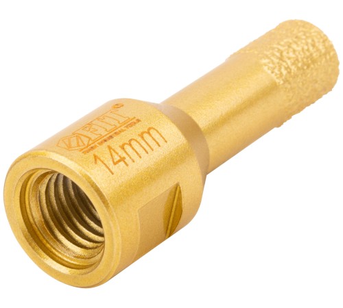 Коронка кольцевая для УШМ, М14, по керамограниту, камню и кафелю алмазная, вакуумное спекание 14х60 мм FIT HQ Коронка кольцевая для УШМ, М14, по керамограниту, камню и кафелю алмазная, вакуумное спекание 14х60 мм FIT HQ