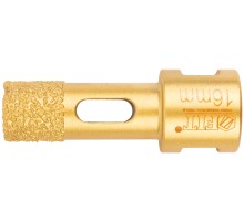 Коронка кольцевая для УШМ, М14, по керамограниту, камню и кафелю алмазная, вакуумное спекание 16х60 мм FIT HQ