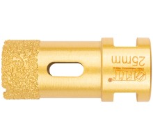 Коронка кольцевая для УШМ, М14, по керамограниту, камню и кафелю алмазная, вакуумное спекание 25х60 мм FIT HQ