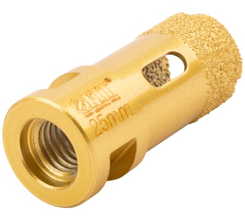 Коронка кольцевая для УШМ, М14, по керамограниту, камню и кафелю алмазная, вакуумное спекание 25х60 мм FIT HQ Коронка кольцевая для УШМ, М14, по керамограниту, камню и кафелю алмазная, вакуумное спекание 25х60 мм FIT HQ