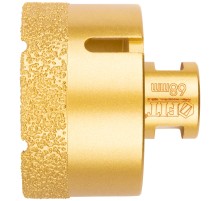 Коронка кольцевая для УШМ, М14, по керамограниту, камню и кафелю алмазная, вакуумное спекание 68х60 мм FIT HQ