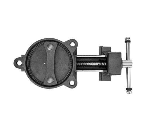 Тиски слесарные BVH-125, 125 мм, поворотные, стальная направляющая, с наковальней //Denzel