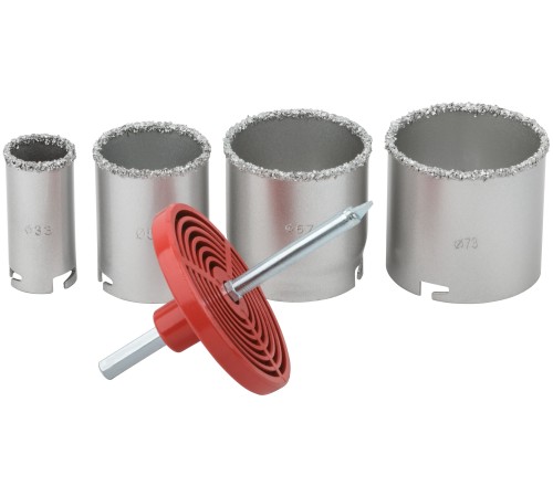 Коронки кольцевые по кафелю карбидные, набор 4 шт., 33-53-67-73 мм FIT IT