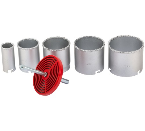 Коронки кольцевые по кафелю карбидные, набор 5 шт., 33-53-67-73-83 мм FIT IT