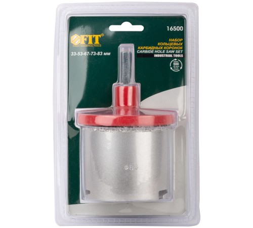 Коронки кольцевые по кафелю карбидные, набор 5 шт., 33-53-67-73-83 мм FIT IT