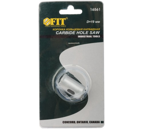 Коронка кольцевая по кафелю карбидная, глубина пропила 25 мм, 19 мм FIT IT