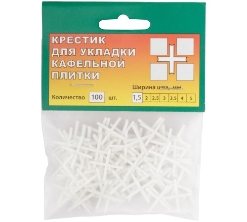 Крестики для кафеля 1,5 мм, 100 шт. РОС Крестики для кафеля 1,5 мм, 100 шт. РОС