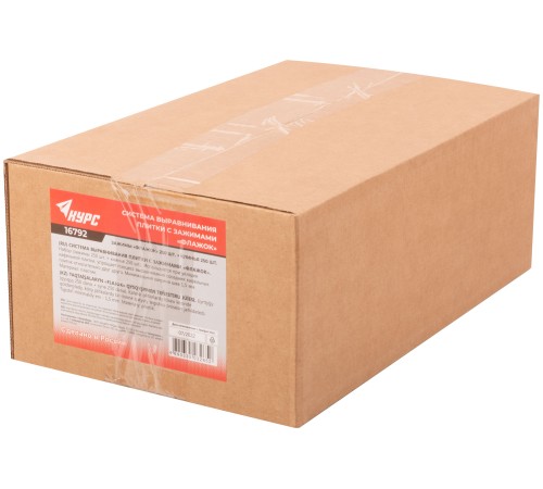 СВП ( Система Выравнивания Плитки), Зажимы "Флаг" 250 шт. и Клинья 250 шт., набор, ширина шва 1,5 мм КУРС РОС