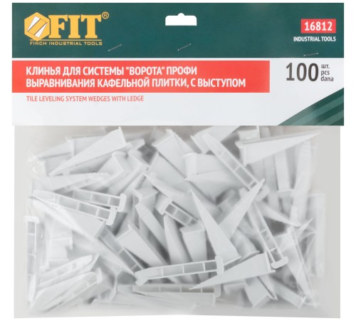 СВП ( Система Выравнивания Плитки), Клинья для системы "Ворота" Профи, с выступом 100 шт. FIT РОС