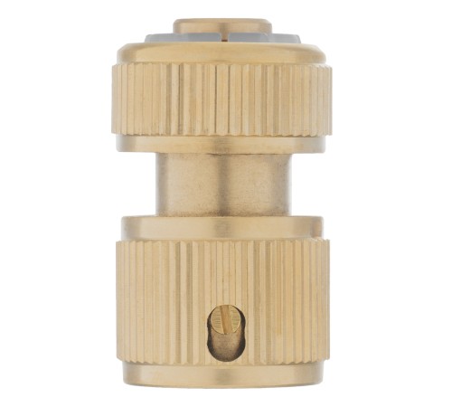 Соединитель латунный, быстросъемный для шланга 1/2, аквастоп Palisad
