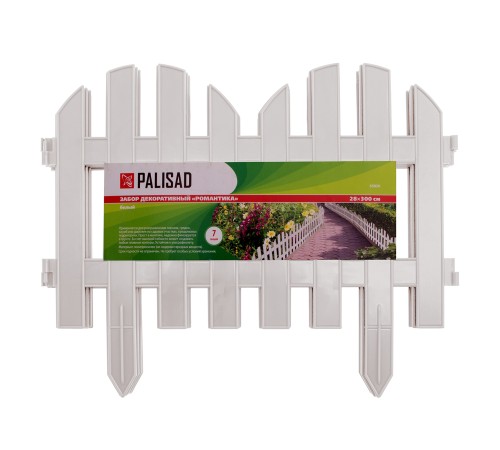Забор декоративный "Романтика", 28 х 300 см, белый, Palisad Забор декоративный "Романтика", 28 х 300 см, белый, Palisad