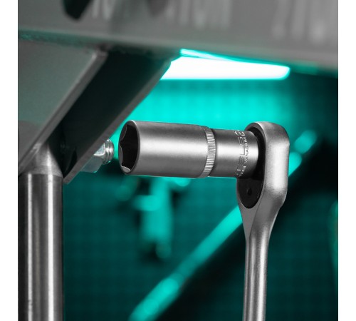 Головка торцевая удлиненная, 24 мм, шестигранная, CrV, под квадрат 1/2 Stels