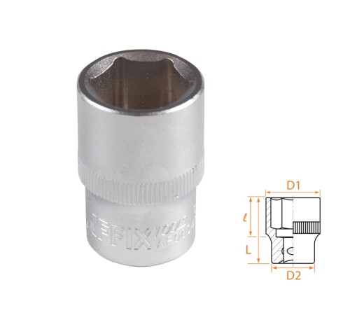 Головка торцевая стандартная шестигранная 1/2", 18 мм AFFIX AF00040018 Головка торцевая стандартная шестигранная 1/2", 18 мм AFFIX AF00040018
