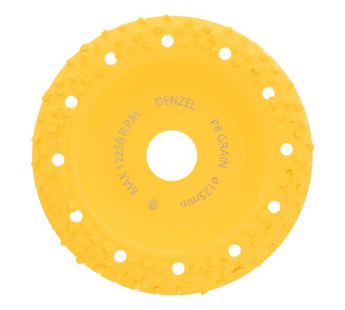 Чашка твёрдосплавная зачистная,125 мм, Наклонная, крупное зерно #8 Denzel