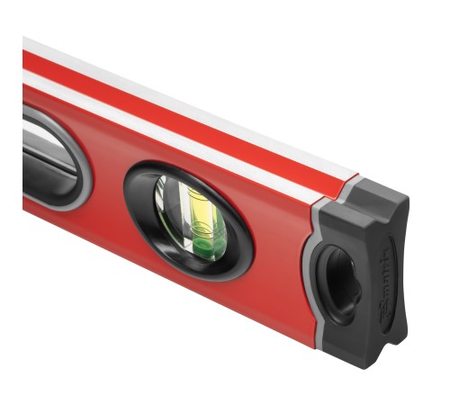 Уровень алюминиевый, 1000 мм, 3 глазка, ударопрочные заглушки, двухкомпонентные ручки Matrix ProFI