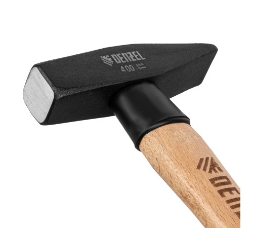 Молоток слесарный, 400 г, кованый квадратный боек, буковая рукоятка Denzel