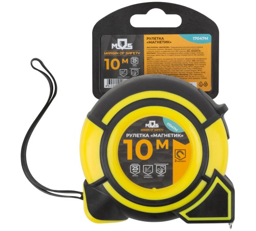 Рулетка "Магнетик" 10 м x 25 мм MOS