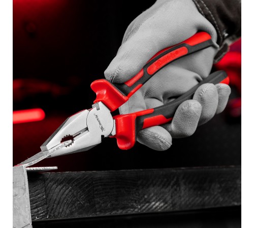 Плоскогубцы Nickel, никелированные 200 мм, двухкомпонентные рукоятки Matrix