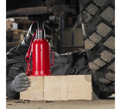 Домкрат гидравлический бутылочный, 20 т, h подъема 250-470 мм Sparta Домкрат гидравлический бутылочный, 20 т, h подъема 250-470 мм Sparta