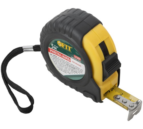 Рулетка прорезиненный корпус "Хард" 5 м x 19 мм FIT IT