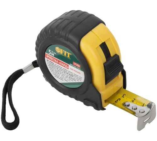 Рулетка прорезиненный корпус "Хард" 5 м x 25 мм FIT IT