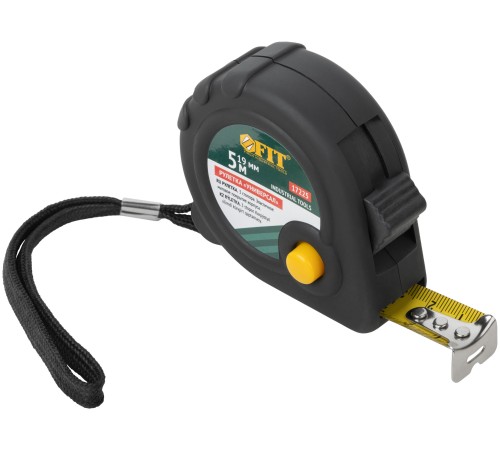 Рулетка прорезиненный корпус "Универсал", тройной стопор 5 м x 19 мм FIT IT