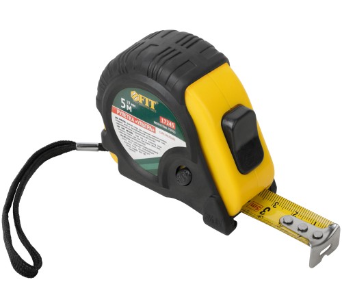 Рулетка прорезинен. корпус, тройной стопор "Ультра" 5 м x 19 мм FIT IT