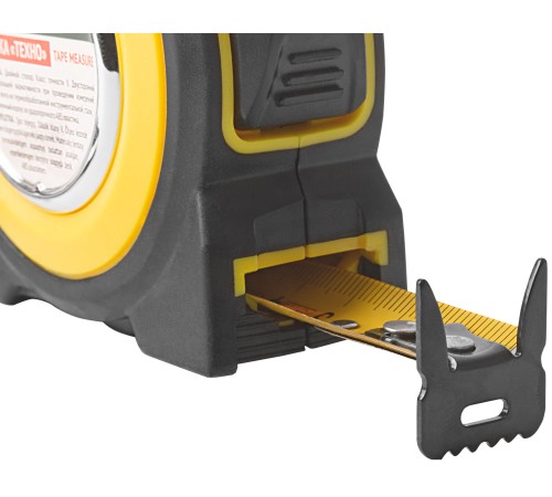 Рулетка прорезиненный корпус, двойной стопор "Техно"  5 м x 19 мм FIT IT