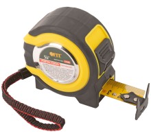 Рулетка прорезиненный корпус, двойной стопор "Техно"  5 м x 25 мм FIT IT