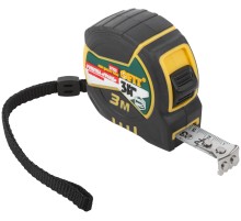 Рулетка "Гранд", калибр.лента, нейлон.покр., магн.крючок, двойной стопор, прорезин.корпус  3 м х 16 мм FIT HQ