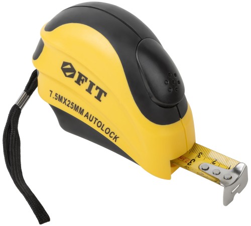 Рулетка с автостопом "Инфинити" 7,5 м x 25 мм FIT IT