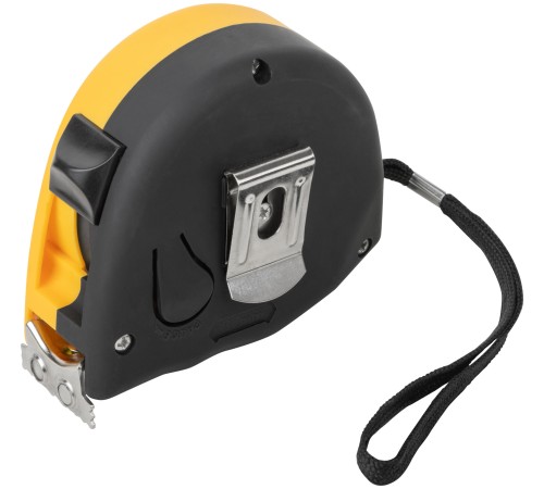 Рулетка Профи, калибр.лента, нейл.покр., магн.крючок, эласт.корпус черн-желт., двойн.стопор 7,5 м х 25 мм FIT HQ