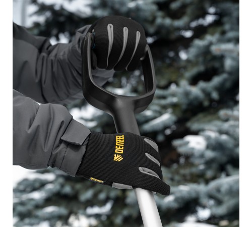 Перчатки универсальные, двойные, работа с сенсорным экраном, вязаная манжета, размер 10 Denzel