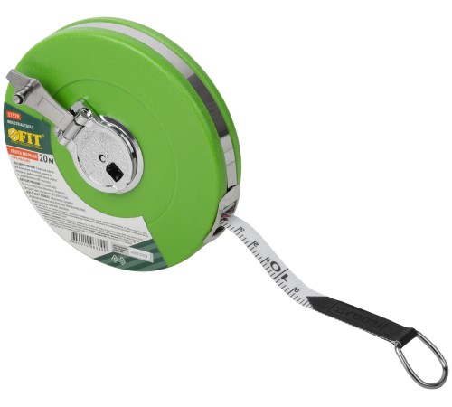 Рулетка, фибергласовая лента, зеленый пластиковый корпус 20 м FIT IT
