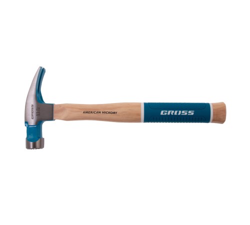 Молоток-гвоздодер, 380 г, угол 75, магнит, обрезиненная рукоятка AMERICAN HICKORY GROSS Молоток-гвоздодер, 380 г, угол 75, магнит, обрезиненная рукоятка AMERICAN HICKORY GROSS