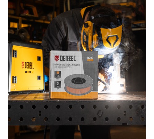 Омедненная проволока ER70S-6, диам. 0,8 мм, 5 кг, диам. катушки D200 Denzel