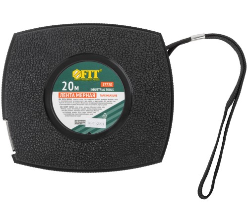 Рулетка, черный закрытый пластиковый корпус, стальная лента 20 м FIT IT