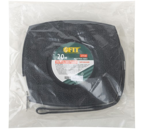 Рулетка, черный закрытый пластиковый корпус, стальная лента 20 м FIT IT