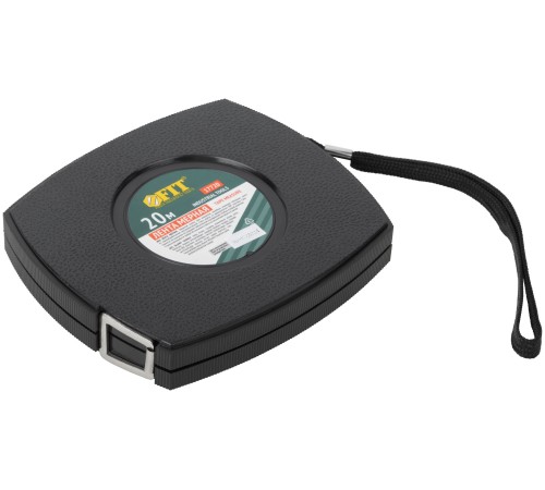 Рулетка, черный закрытый пластиковый корпус, стальная лента 20 м FIT IT