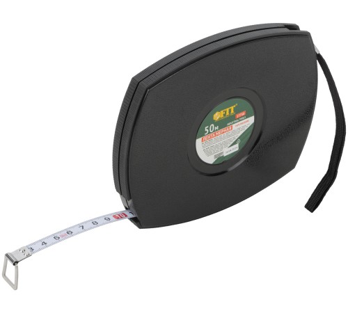 Рулетка, черный закрытый пластиковый корпус, стальная лента 50 м FIT IT