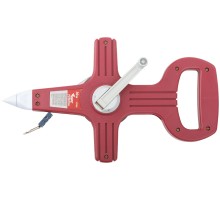 Рулетка геодезическая, стальная лента, красный открытый пластиковый корпус 30 м КУРС