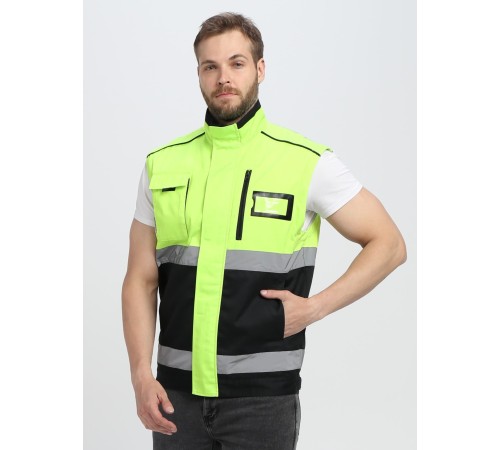 Куртка-трансформер сигнальная Profline Specialist (тк.Смесовая,240), желтый/черный