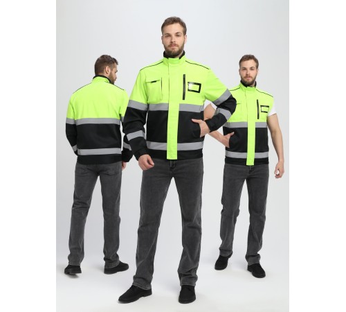 Куртка-трансформер сигнальная Profline Specialist (тк.Смесовая,240), желтый/черный