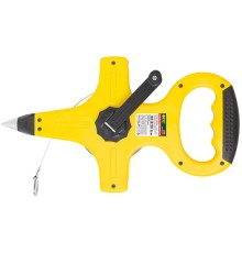 Рулетка геодезическая, стальная лента, желтый открытый пластиковый корпус, прорезиненная ручка 100 м FIT IT