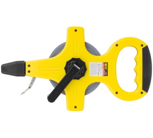 Рулетка геодезическая, стальная лента, желтый открытый пластиковый корпус, прорезиненная ручка 50 м FIT IT