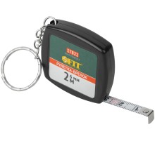 Рулетка-брелок 2 м x 6 мм, черная квадратная FIT DIY
