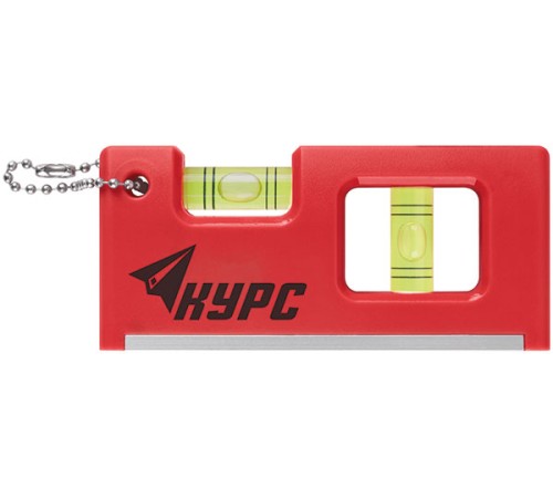 Уровень-брелок пластиковый, 2 глазка  100 мм КУРС